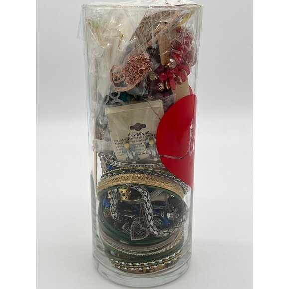 Assorted Jewelry Gift Set In Love-Themed Glass Vase - Picture 4 of 10